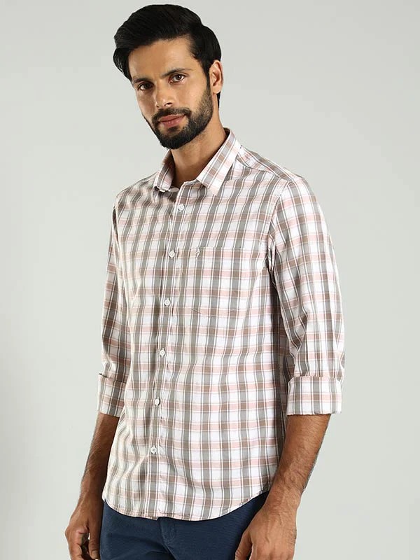 Indian Terrain Men's Regular Fit Full Sleeve Checkered Multicolor Shirt